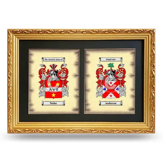 Double Coat of Arms Framed - Gold