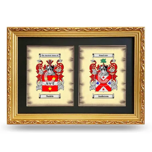 Double Coat of Arms Framed - Gold