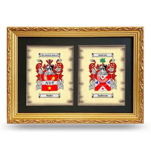 Double Coat of Arms Framed - Gold