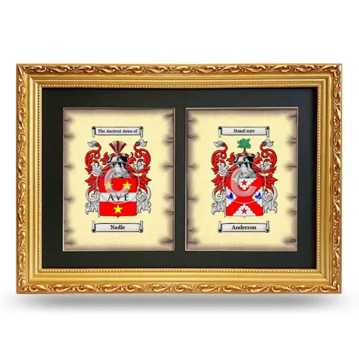 Double Coat of Arms Framed - Gold