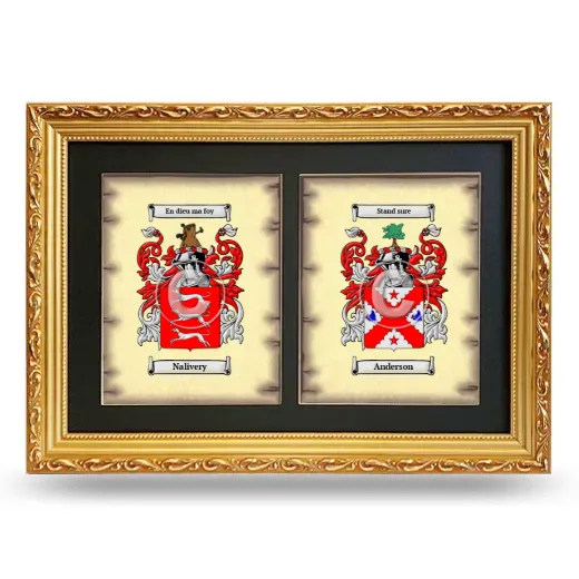 Double Coat of Arms Framed - Gold