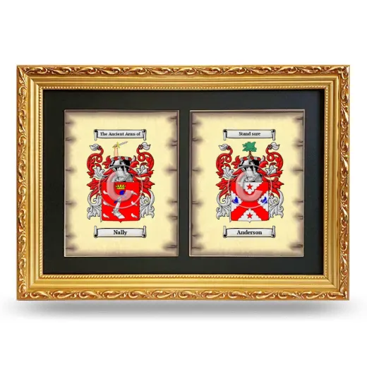 Double Coat of Arms Framed - Gold