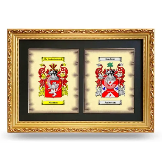 Double Coat of Arms Framed - Gold