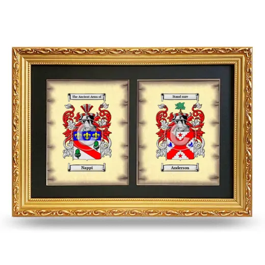 Double Coat of Arms Framed - Gold