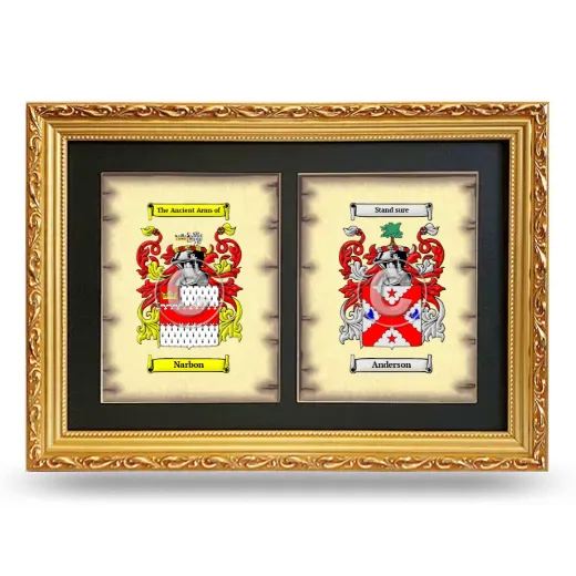 Double Coat of Arms Framed - Gold