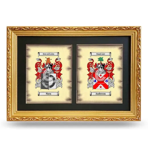 Double Coat of Arms Framed - Gold