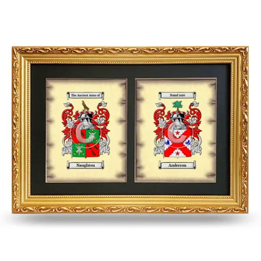 Double Coat of Arms Framed - Gold