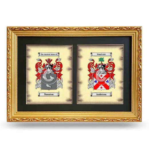 Double Coat of Arms Framed - Gold