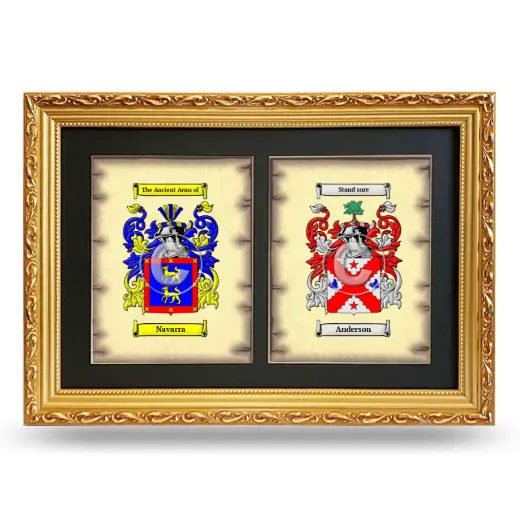 Double Coat of Arms Framed - Gold