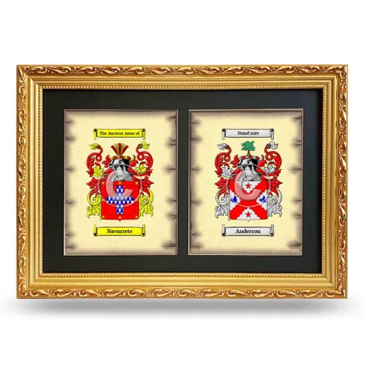 Double Coat of Arms Framed - Gold