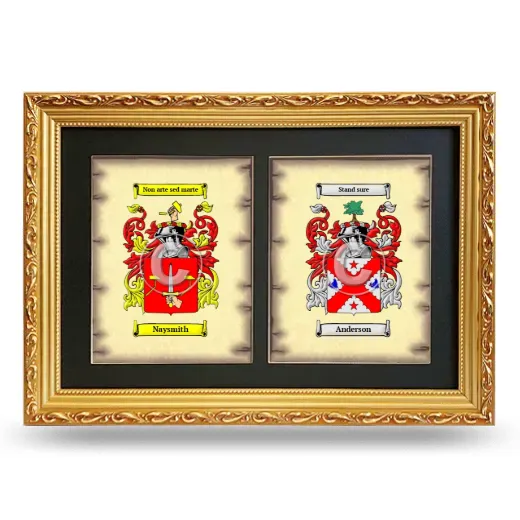 Double Coat of Arms Framed - Gold
