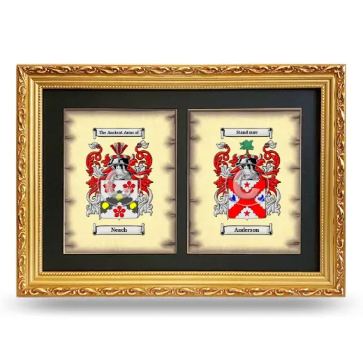 Double Coat of Arms Framed - Gold