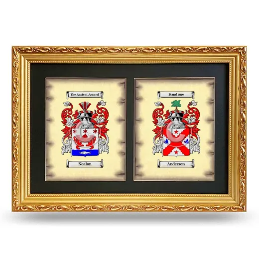 Double Coat of Arms Framed - Gold