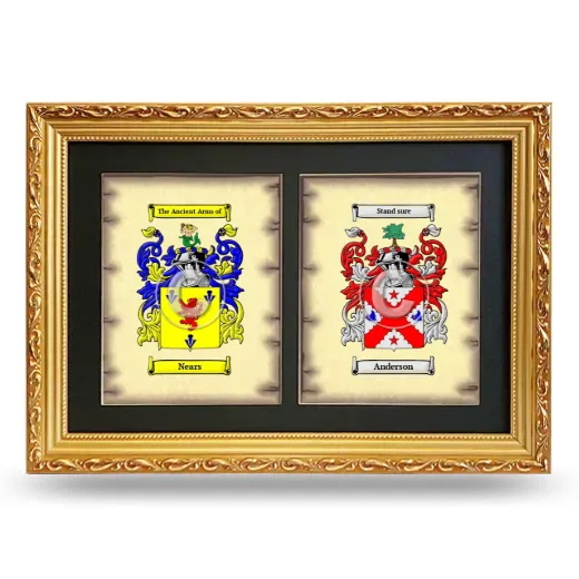 Double Coat of Arms Framed - Gold