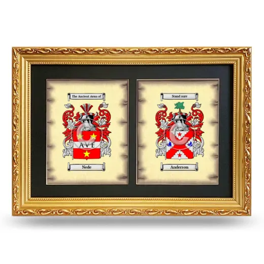 Double Coat of Arms Framed - Gold