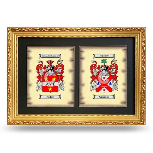 Double Coat of Arms Framed - Gold