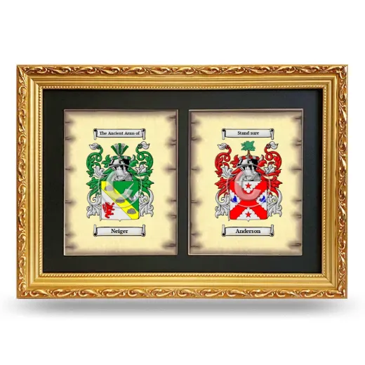 Double Coat of Arms Framed - Gold