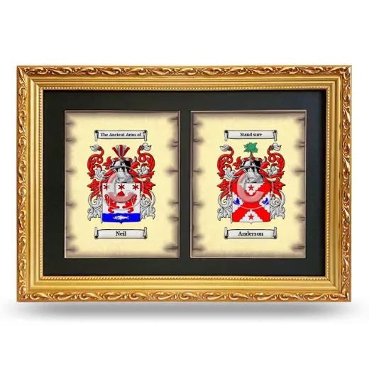 Double Coat of Arms Framed - Gold