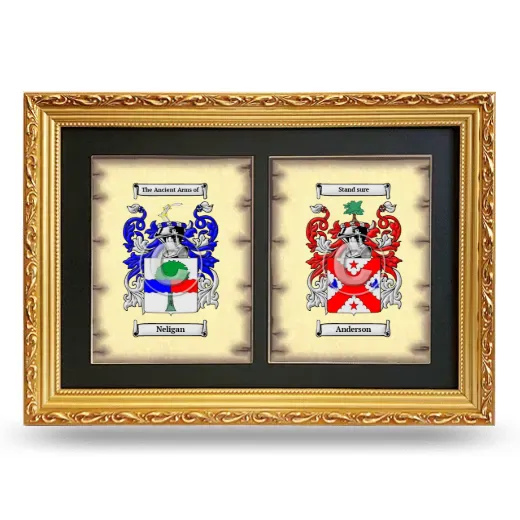 Double Coat of Arms Framed - Gold