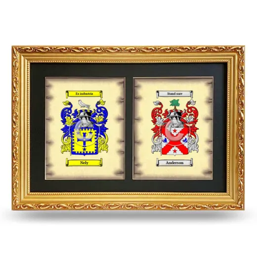 Double Coat of Arms Framed - Gold