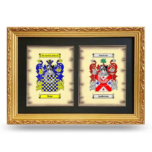 Double Coat of Arms Framed - Gold