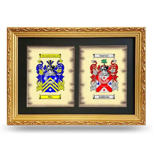 Double Coat of Arms Framed - Gold