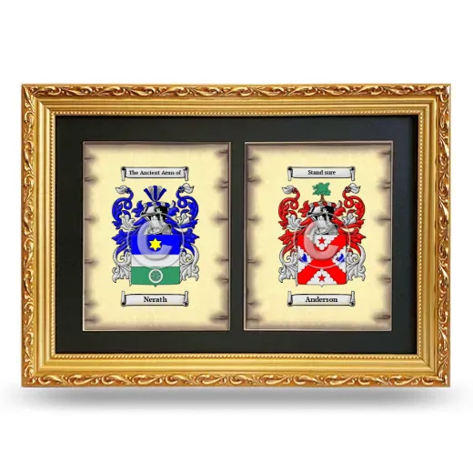 Double Coat of Arms Framed - Gold