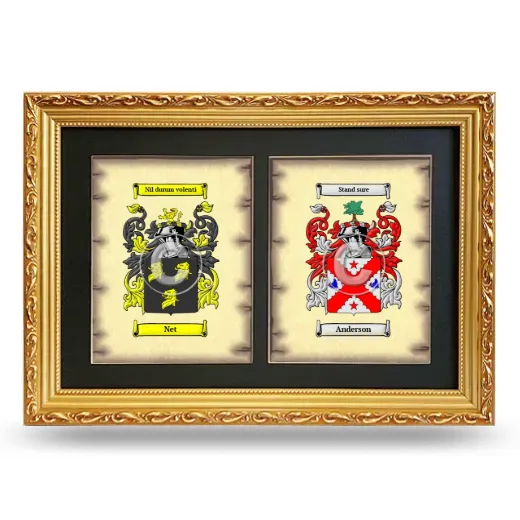 Double Coat of Arms Framed - Gold