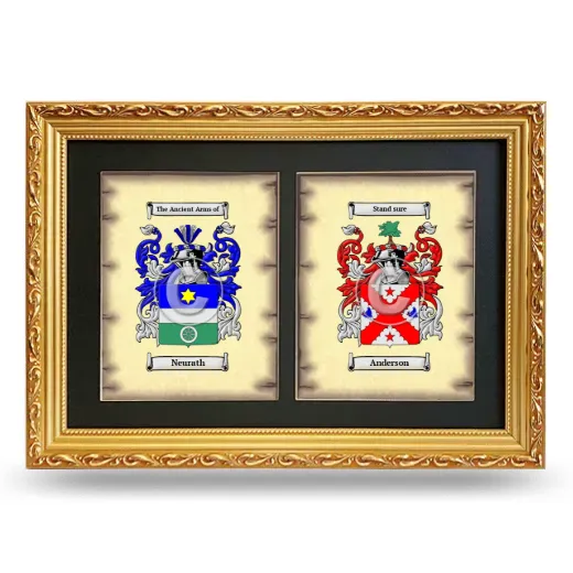 Double Coat of Arms Framed - Gold