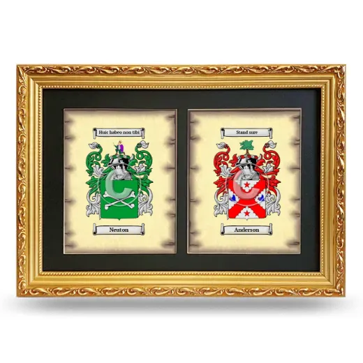 Double Coat of Arms Framed - Gold