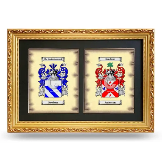 Double Coat of Arms Framed - Gold