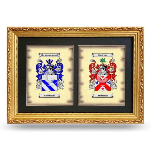 Double Coat of Arms Framed - Gold