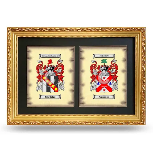 Double Coat of Arms Framed - Gold