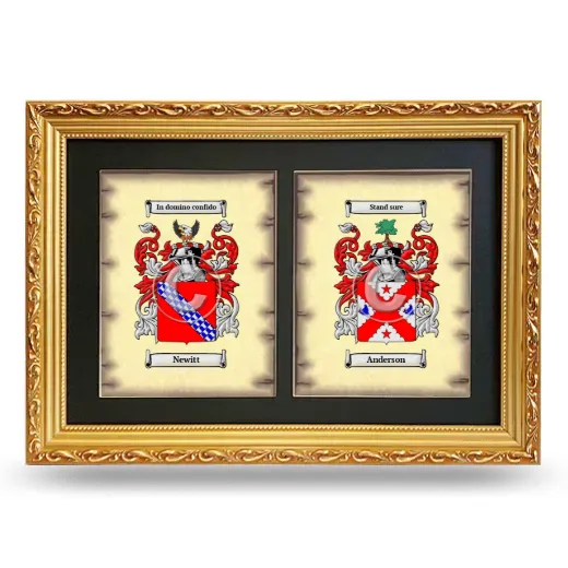 Double Coat of Arms Framed - Gold