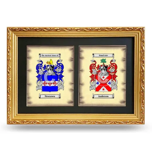 Double Coat of Arms Framed - Gold