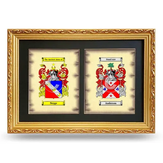 Double Coat of Arms Framed - Gold