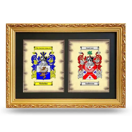 Double Coat of Arms Framed - Gold