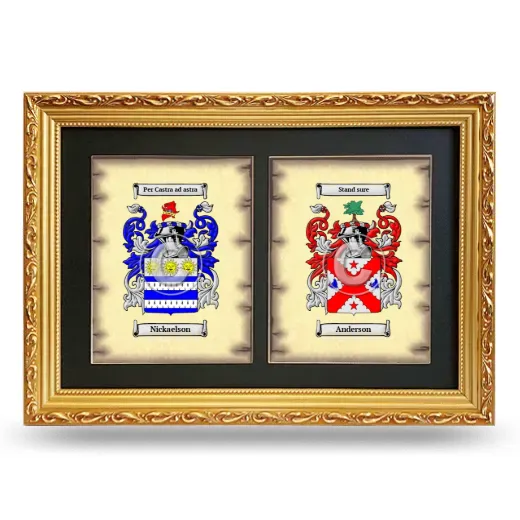 Double Coat of Arms Framed - Gold