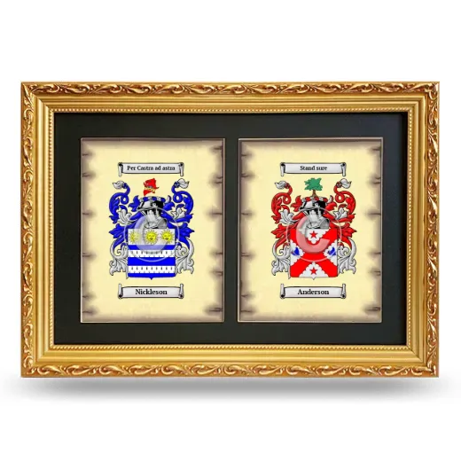 Double Coat of Arms Framed - Gold