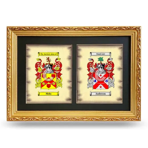 Double Coat of Arms Framed - Gold