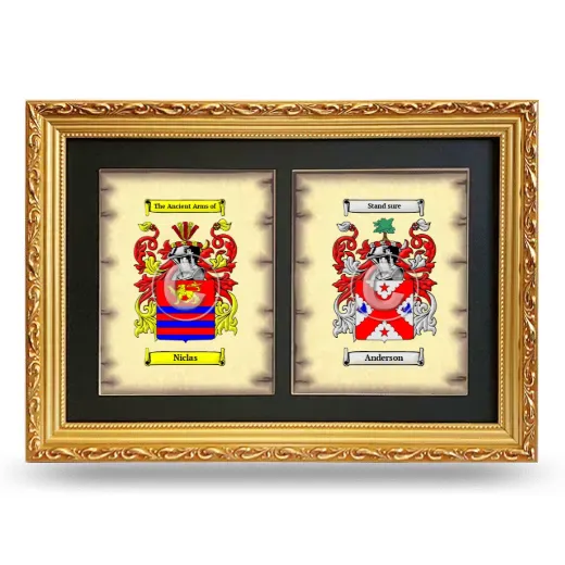 Double Coat of Arms Framed - Gold