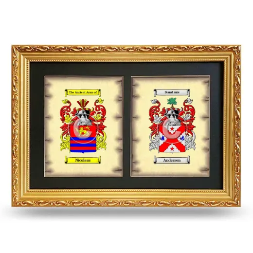 Double Coat of Arms Framed - Gold