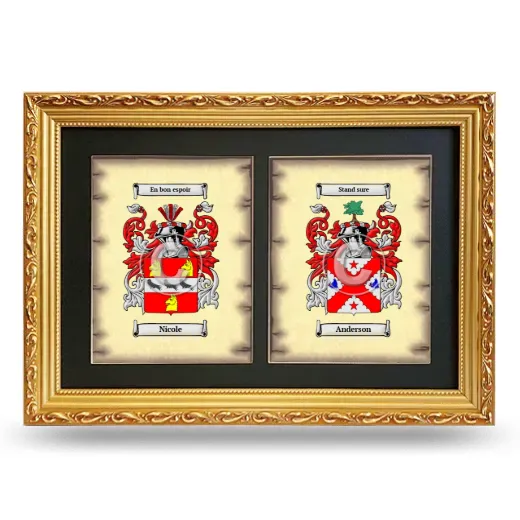 Double Coat of Arms Framed - Gold