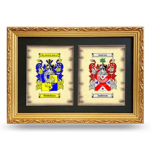 Double Coat of Arms Framed - Gold