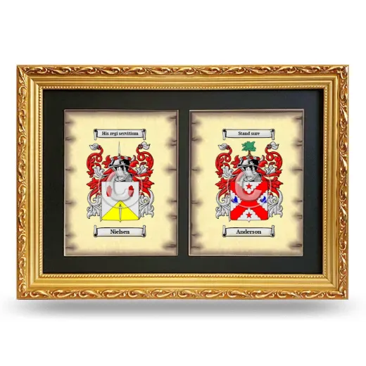 Double Coat of Arms Framed - Gold