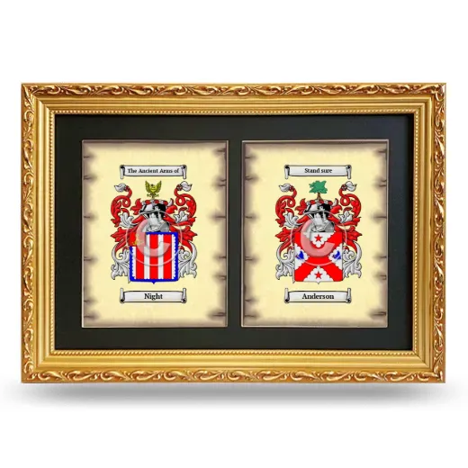 Double Coat of Arms Framed - Gold