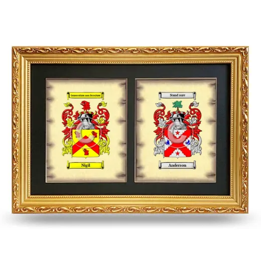 Double Coat of Arms Framed - Gold
