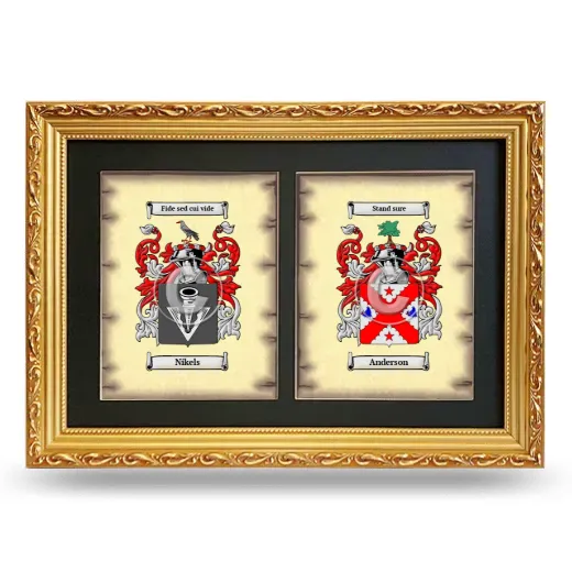 Double Coat of Arms Framed - Gold