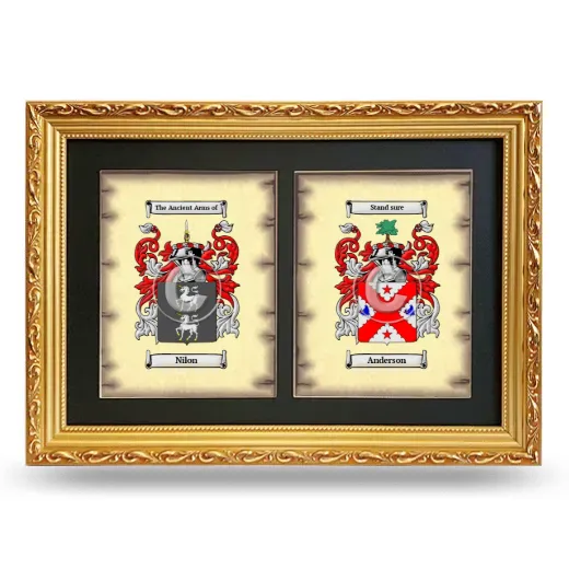 Double Coat of Arms Framed - Gold