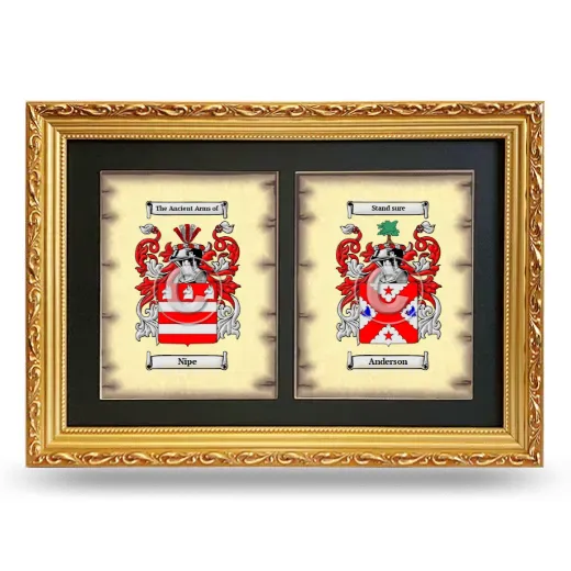 Double Coat of Arms Framed - Gold
